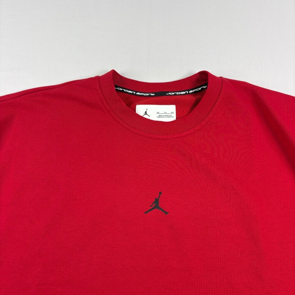 Air Jordan Sweatshirt Mens 2XL Red Crossover Pullover Crew Neck Stretch - Picture 2 of 9